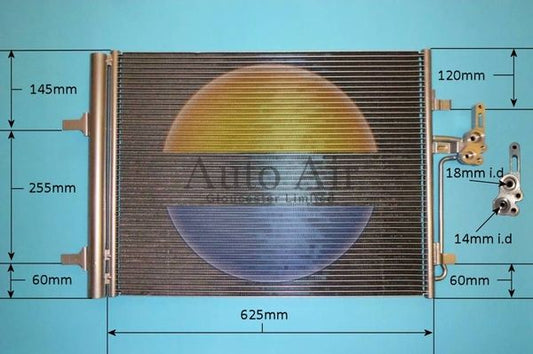 AUTO AIR 16-1337 Air Condenser A/C Air Conditioning Fits Ford Land Rover Volvo