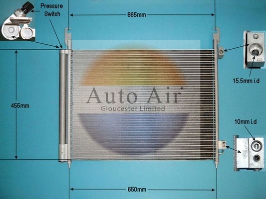 AUTO AIR 16-9809A Air Conditioning Condenser A/C Air Con For Renault Koleos