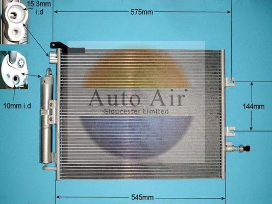 Auto Air 16-1093A A/C Air Con Condenser Air Conditioning With Dryer Fits Renault