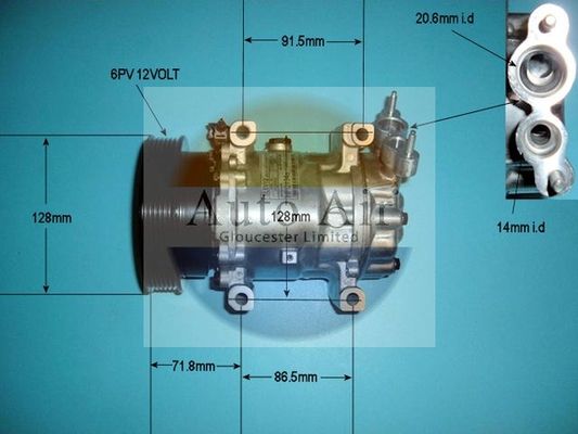 AUTO AIR 14-1202P Air Compressor A/C Air Conditioning Fits Nissan Renault