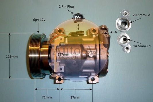 Auto Air 14-1833P A/C Air Con Compressor Air Conditioning Fits Nissan Renault