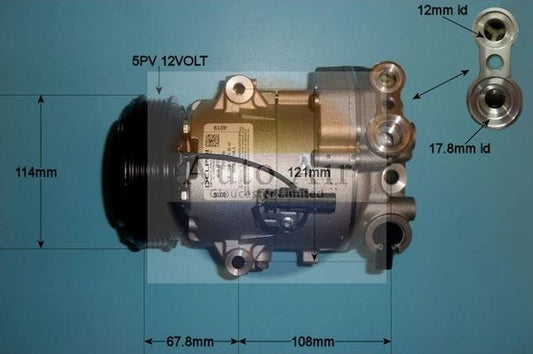 AUTO AIR 14-7478 Air Compressor A/C Air Conditioning Fits Chevrolet Vauxhall
