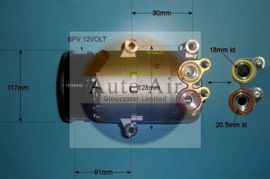 AUTO AIR 14-1047 Air Compressor A/C Air Con Air Conditioning Fits Ford Volvo