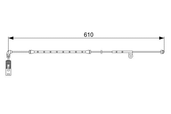 BOSCH 1987473047 Brake Pad Wear Warning Contact Front 610mm Length Fits BMW Z4