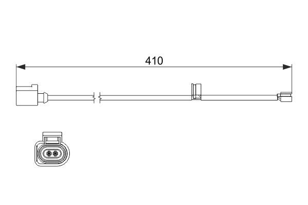 BOSCH 1987474516 Brake Pad Wear Warning Contact Front Fits Porsche Cayenne