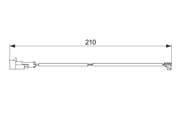 BOSCH 1987474520 Brake Pad Wear Warning Contact Front 210mm Length Fits Iveco
