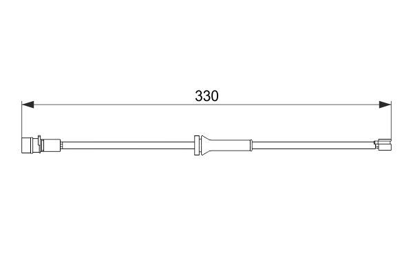 BOSCH 1987474581 Brake Pad Wear Warning Contact Front 330mm Length Fits Audi V8