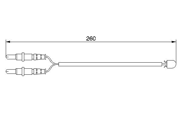 BOSCH 1987474975 Brake Pad Wear Warning Contact Front 260mm Fits Peugeot 605