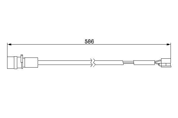 BOSCH 1987474985 Brake Pad Wear Warning Contact Rear 586mm Fits Porsche 911
