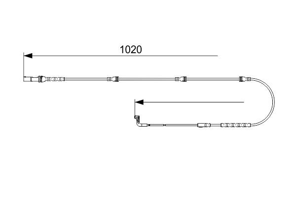 BOSCH 1987473567 Brake Pad Wear Warning Contact 1020mm Length Braking Fits BMW