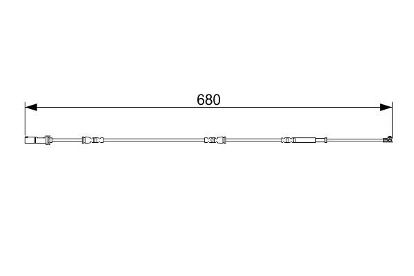 BOSCH 1987473568 Brake Pad Wear Warning Contact 680mm Length Braking Fits BMW