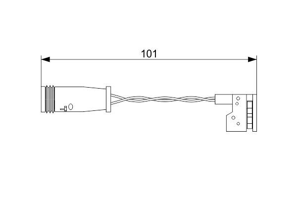 BOSCH 1987473578 Brake Pad Wear Warning Contact 101mm Length Fits MERCEDES-BENZ