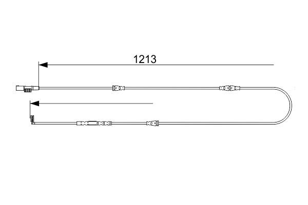 BOSCH 1987473580 Brake Pad Wear Warning Contact 1213mm Length Fits LAND ROVER