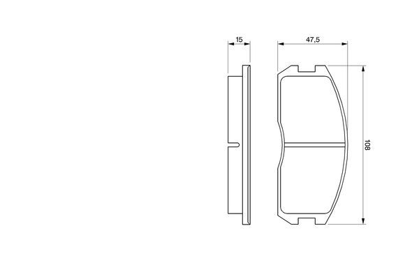 BOSCH 0986491260 Brake Pad Set Front Low-Metallic Fits Mitsubishi Colt Lancer