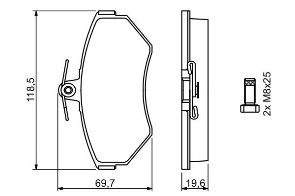 BOSCH 0986494021 Disc Brake Pad Set Front Low-Metallic Fits Audi A4 VW Passat