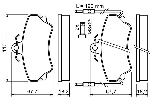 BOSCH 0986494056 Disc Brake Pad Set Front Low-Metallic Fits Renault Espace