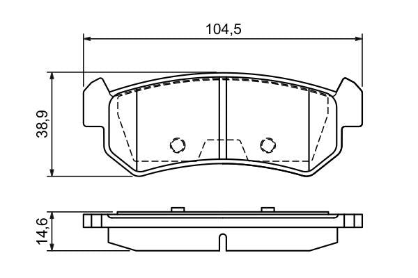 BOSCH 0986494133 Disc Brake Pad Set Rear Low-Metallic Fits Chevrolet Daewoo