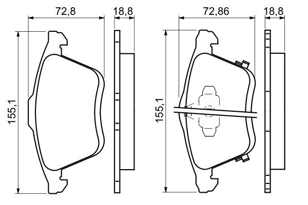 BOSCH 0986494149 Disc Brake Pad Set Front Low-Metallic Fits Mazda Mazda6