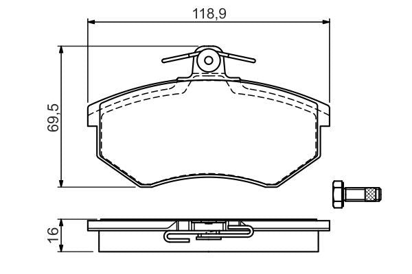 BOSCH 0986494544 Disc Brake Pad Set Front Rear Low-Metallic Fits AUDI VW