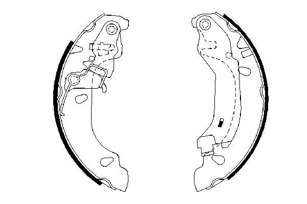 BOSCH 0986487669 Brake Shoe Set Rear 32mm Width Braking System Fits Fiat Panda