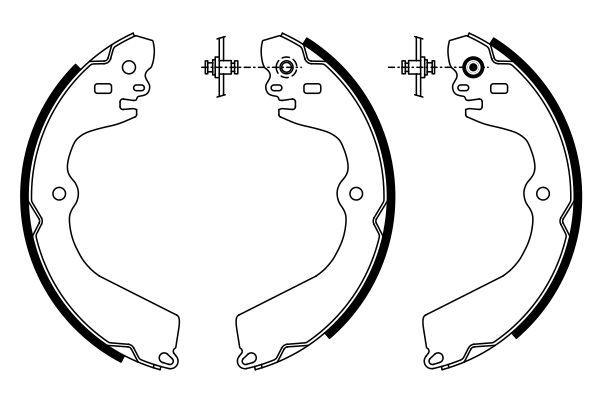 BOSCH 0986487928 Brake Shoe Set Rear 36.5mm Width Fits Nissan NV200 Evalia