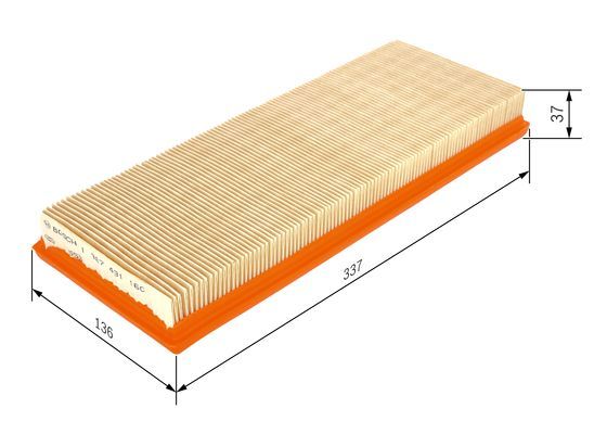 BOSCH 1987431160 Cabin Pollen Air Filter Interior 336.5mm Length Fits VOLVO