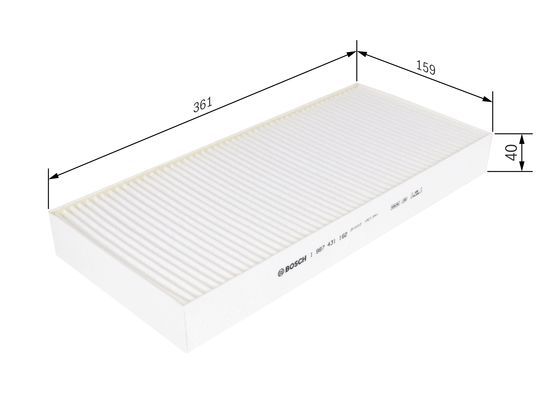 BOSCH 1987431162 Cabin Pollen Air Filter Interior 361mm Length Fits MAN RENAULT