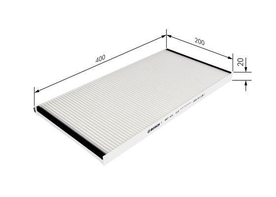 BOSCH 1987431212 Cabin Pollen Air Filter Interior 400mm Length Fits IVECO