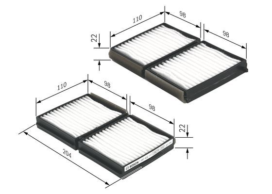 BOSCH 1987432117 Cabin Air Filter Fits Mazda 323 F/P 323 Protege 626 Premacy