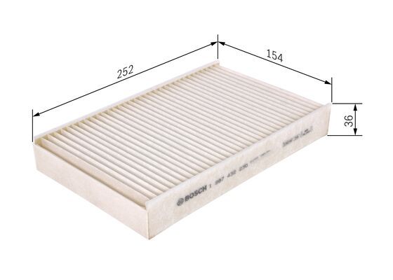 BOSCH 1987432230 Cabin Air Filter 252mm Length Fits Chevrolet Niva Lada Kalina