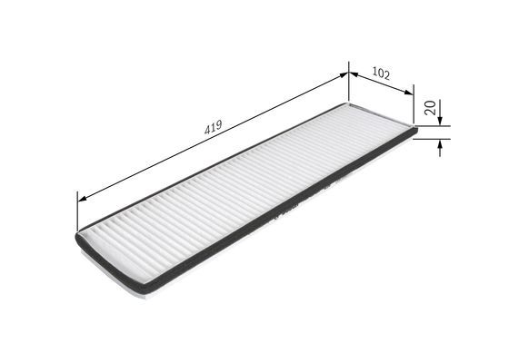 BOSCH 1987435024 Cabin Pollen Air Filter Interior 430mm Length For IVECO IRISBUS