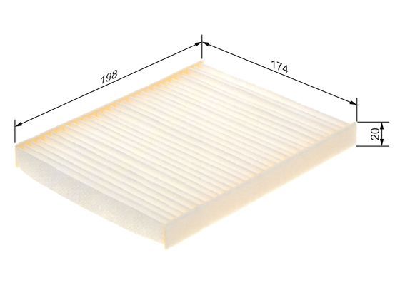 BOSCH 1987435128 Cabin Pollen Air Filter Interior 198mm Length Fits Mazda CX-9