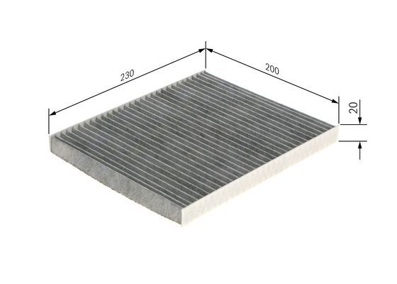 BOSCH 1987435558 Cabin Air Filter 230mm Length Fits Alfa Romeo Giulietta