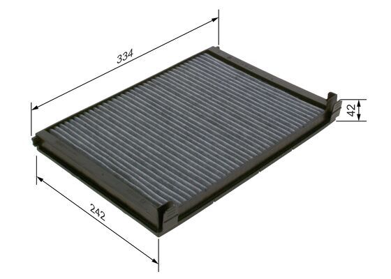 BOSCH 1987435563 Cabin Pollen Air Filter Interior 334mm Length Fits DAF