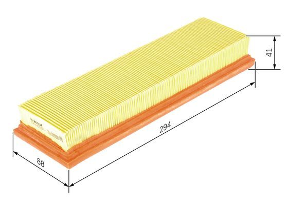 BOSCH 1457433623 Air Filter Insert 41mm Height Fits Renault Clio Extra Twingo