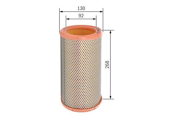 BOSCH 1457433624 Air Filter Insert 268mm Height 130mm Ø Fits Renault Megane 19