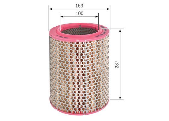 BOSCH 1457433625 Air Filter Insert 236.5mm Height 163mm Diameter For Iveco Daily