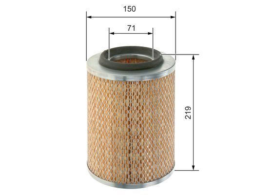 BOSCH 1457433702 Air Filter Insert 219mm Height 219mm Height Fits Mercedes MB