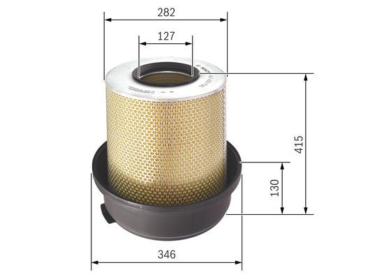 BOSCH 1457433730 Air Filter Insert 405.8mm Height Fits MERCEDES-BENZ RENAULT