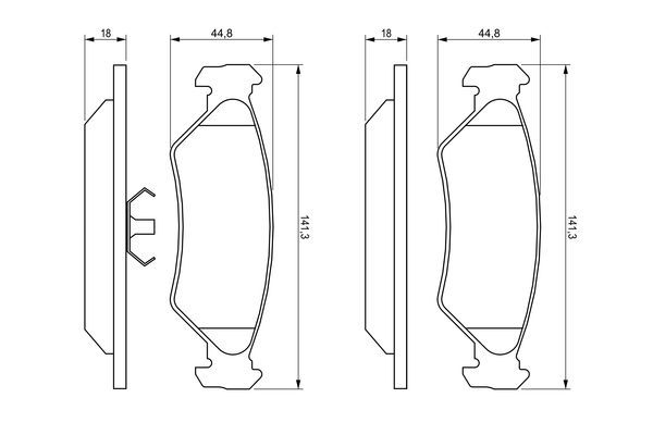 BOSCH 0986492020 Disc Brake Pad Set Front Low-Metallic Fits Ford Fiesta Courier