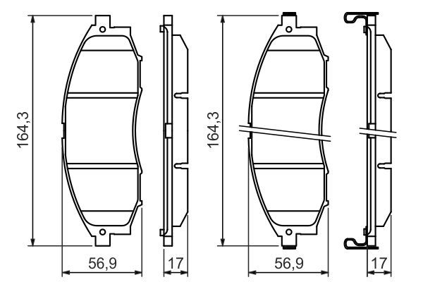 BOSCH 0986494152 Disc Brake Pad Set Front Fits Nissan Navara Pickup NP300 Pickup