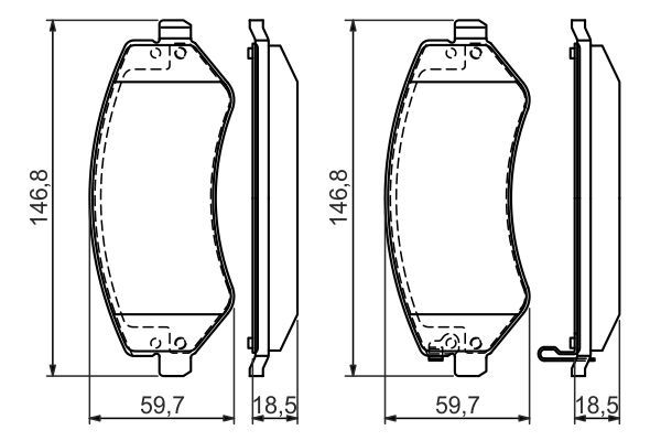BOSCH 0986494357 Disc Brake Pad Set Front Low-Metallic Fits Chrysler Dodge Jeep