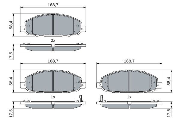 BOSCH 0986494901 Disc Brake Pad Set Fits ISUZU MITSUBISHI NISSAN INFINITI