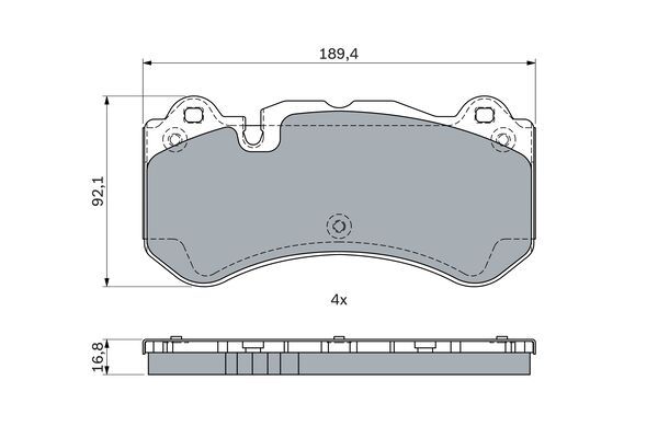 BOSCH 0986494970 Disc Brake Pad Set Front Low-Metallic Fits Mercedes-Benz CLS SL