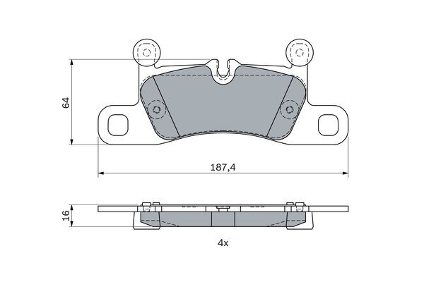BOSCH 0986494977 Disc Brake Pad Set Rear Fits Porsche 911 Boxster Cayenne