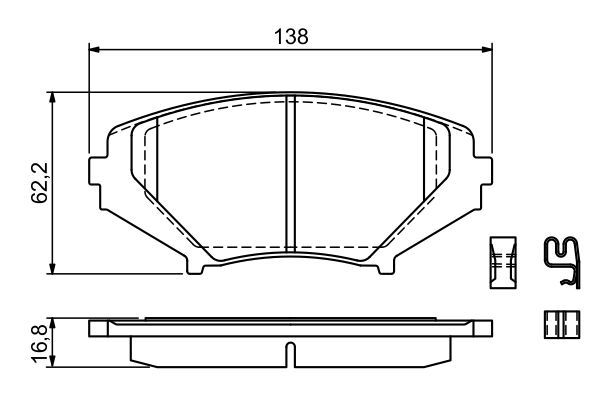 BOSCH 0986494220 Brake Pad Set For Disc Front Low-Metallic Fits Mazda RX-8