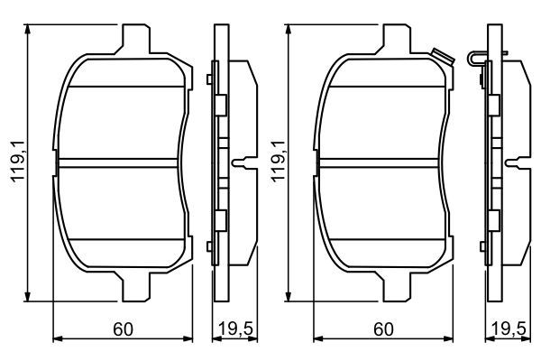 BOSCH 0986494306 Brake Pad Set For Disc Front Low-Metallic Fits Opel GT
