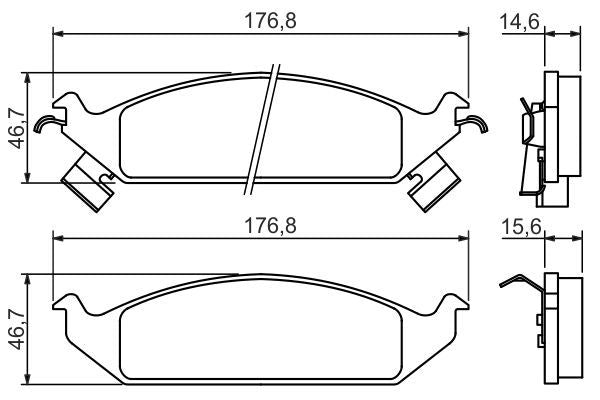 BOSCH 0986494313 Disc Brake Pad Set Front Low-Metallic Fits Chrysler Dodge