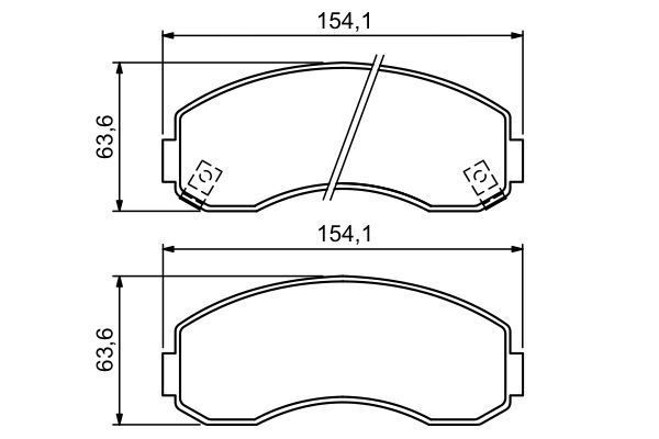 BOSCH 0986494314 Disc Brake Pad Set Front Low-Metallic Fits Kia K2500 K2700
