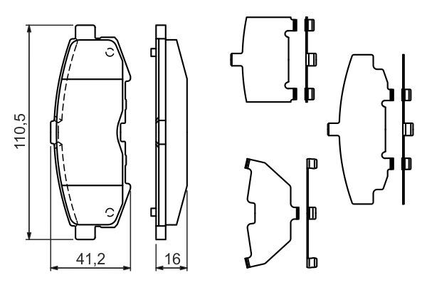 BOSCH 0986494319 Brake Pad Set For Disc Rear Low-Metallic Fits Mazda MPV